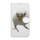 みぽりんショップのアルビノセキセイインコハクちゃん 手帳型スマホケース