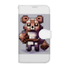 ゆうぴっく・NFTキャラクターグッズのドット絵ー動物戦士メカニック小熊 Book-Style Smartphone Case