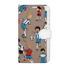 子供と嫁と時々わたしのサッカー小僧 Book-Style Smartphone Case