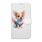 pondLeisurelyのカラフルで愛らしい子犬 Book-Style Smartphone Case