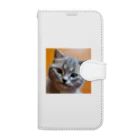 フリーダムの見つめる猫 Book-Style Smartphone Case