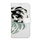 MakotOの猫と鯉（水墨画風） Book-Style Smartphone Case