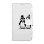 動物夫婦イラスト屋さんの帽子を被ったペンギン夫婦 Book-Style Smartphone Case