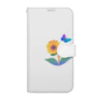 Flower Twinkleの黄色花と蝶 Book-Style Smartphone Case