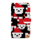 ruiruirのドット絵の犬　クリスマス Book-Style Smartphone Case