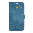 森の中の夜の森と流れ星（手帳型スマホケース） Book-Style Smartphone Case