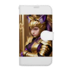 ZZRR12の「金光輝く勇気：女性猫耳戦士の守護の証」 Book-Style Smartphone Case