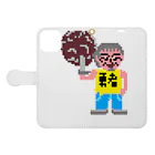 kota.の伝説のおっさん「田 節夫(でん せつお)さん」ドット絵 Book-Style Smartphone Case:Opened (outside)