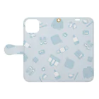 hikari_graphicsの園の生活　BLUE Book-Style Smartphone Case:Opened (outside)