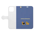 TOMOS-dogのnorfolkterriers（blue） Book-Style Smartphone Case:Opened (outside)