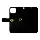 ねこねこのBlack cat 黒猫　🐈‍⬛ 手帳型スマホケースを開いた場合(外側)