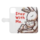 BeachBunnyのうさぎとねこ　Stay With Me 手帳型スマホケースを開いた場合(外側)