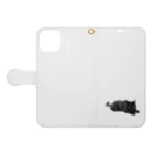 tyabu_lateの撫で待ち！くろちゃん Book-Style Smartphone Case:Opened (outside)