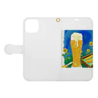 Rex Fitnessのビール（ゴッホ風） Book-Style Smartphone Case:Opened (outside)