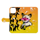 猫屋敷ことりのiSANA BREWING×Gatto di Mareコラボ　酔いどれキャット Book-Style Smartphone Case:Opened (outside)