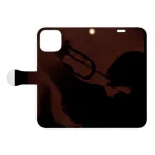 Japanolofi_RecordsのJapanolofi Records 9th Release mahogany tone Goods Book-Style Smartphone Case:Opened (outside)