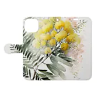 botanicalartAIの水彩画のミモザ Book-Style Smartphone Case:Opened (outside)