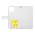 のんべぇの語り場(ダブルダッチクラブSTEPUP)のDRINKING IS MY LIFE ー酒とは命ー Book-Style Smartphone Case:Opened (outside)