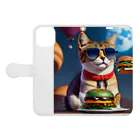 じょんすたいるのBurger Cat 1 手帳型スマホケースを開いた場合(外側)