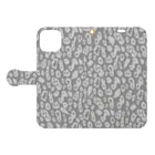 chiho_seal_shopのワモンアザラシ 総柄 大 グレー （グレー地） Ringed seal gray Book-Style Smartphone Case:Opened (outside)