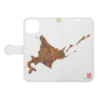 Yanagiya Kosanjiの北海道_TextMap_木目調 Book-Style Smartphone Case:Opened (outside)