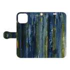 c5watercolorの水彩ペイント・夜にとける Book-Style Smartphone Case:Opened (outside)