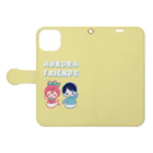 AURORA_MARTのオーロラちゃんとてっちゃんまん_手帳型スマホケース Book-Style Smartphone Case:Opened (outside)