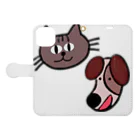 アヒルノコのマヤーとイングワァー（猫と犬） Book-Style Smartphone Case:Opened (outside)