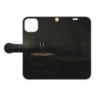 art_of_hammershoiの室内　人工光 / vilhelm hammershoi Book-Style Smartphone Case:Opened (outside)