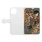 寿めでたや(ukiyoe)の浮世絵：歌川国芳_水滸伝豪傑 矮脚虎王英 Book-Style Smartphone Case:Opened (outside)