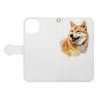 デジタルキャンバスの"シバワンダー" 柴犬愛好家Tシャツ Book-Style Smartphone Case:Opened (outside)