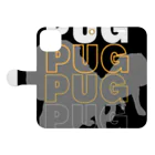 INULAVITAのPug silhouette 手帳型スマホケースを開いた場合(外側)