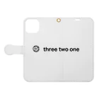 331 three two oneの331ロゴ Book-Style Smartphone Case:Opened (outside)