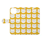 Dot Cat DailyのDot Cat Daily_手帳型スマホケース（イエロー） Book-Style Smartphone Case:Opened (outside)