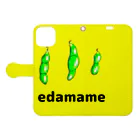 みあちゃのEDAMAME 陰影ver. 手帳型スマホケースを開いた場合(外側)