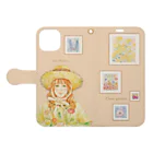 kazuyo online store【suzuri】　　　　　　　　　　　　　　　　　　　　　　　　　　　　　　　　　　　　　　　　　　　　　　　　　　　　　　　　　　　　　　　　のFlower gardener【パステルオレンジ】 Book-Style Smartphone Case:Opened (outside)