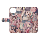 mcbling's roomのfluffy pink girls world Book-Style Smartphone Case:Opened (outside)