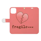 fragile×××のfragile×××03 手帳型スマホケースを開いた場合(外側)