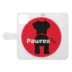 BarkingBeatsのPawreo🐾おでかけグッズ 手帳型スマホケースを開いた場合(外側)