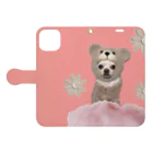 PEKOのテディベア一族　犬 Book-Style Smartphone Case:Opened (outside)