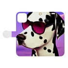 miekoriのsunglasses dog Book-Style Smartphone Case:Opened (outside)