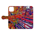 GALLERY misutawoの伊香保 河鹿橋の紅葉 Book-Style Smartphone Case:Opened (outside)