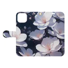 ほろ子のお花屋さんのCherry Blossoms Dancing Book-Style Smartphone Case:Opened (outside)