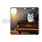 kitten pianistの子猫ピアニスト-2 Book-Style Smartphone Case:Opened (outside)