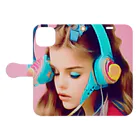 Headphonegirlのヘッドフォンガール 手帳型スマホケースを開いた場合(外側)