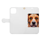 getprizeのドット絵の犬 Book-Style Smartphone Case:Opened (outside)