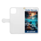 kazu_gの夕暮れの海の底！Under the SEA at sunset Book-Style Smartphone Case:Opened (outside)