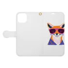 JohnnyのFashionable Fox Book-Style Smartphone Case:Opened (outside)