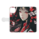 大正レトロJYOSIの大正レトロJYOSI　シュリ:syuri【ロゴ入り】 Book-Style Smartphone Case:Opened (outside)