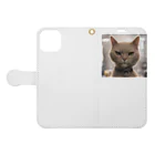 TAIYO 猫好きのビックフォト茶虎模様猫 Book-Style Smartphone Case:Opened (outside)